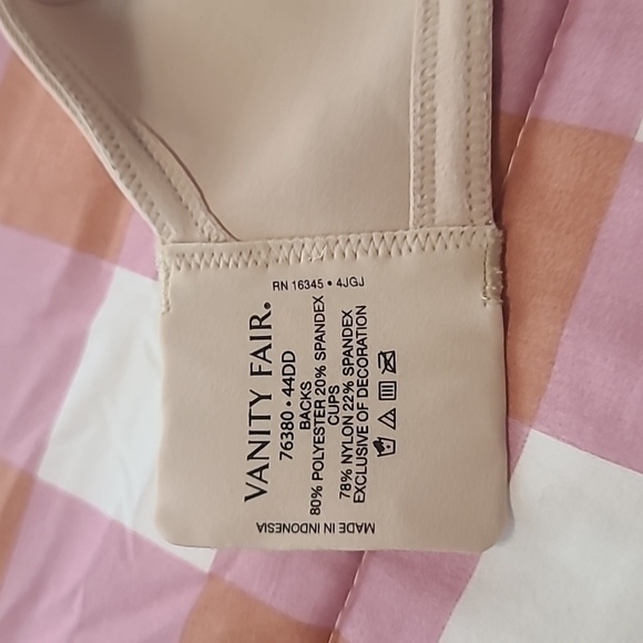 Vanity Fair Women's Cream Bra 44DD - Picture 4 of 11